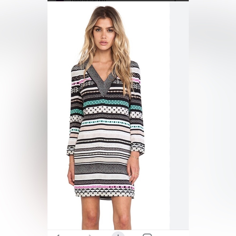 DVF RUBY stripped jeweled silk DRESS SZ 8